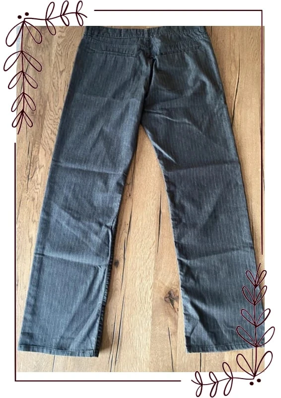 Dark grey straight-leg trousers with fine stripes JULES Size 44, excellent condition – photo 8